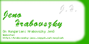 jeno hrabovszky business card